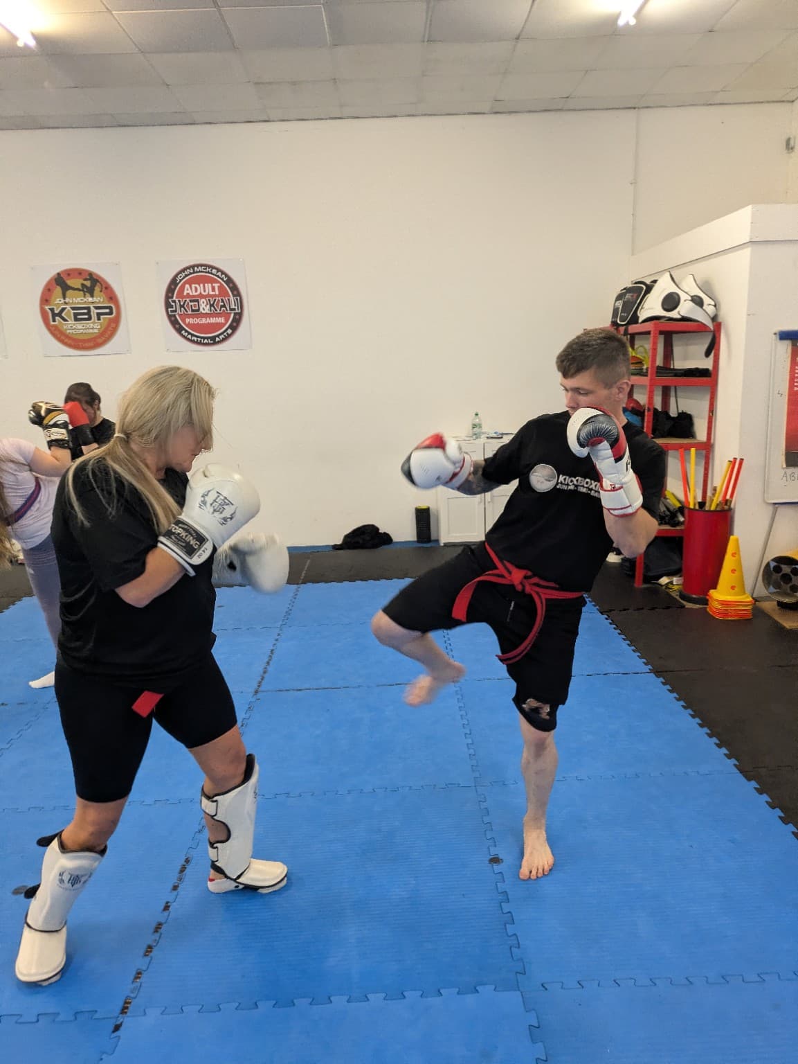 Adult kickboxing class at John McKean Academy in Paisley