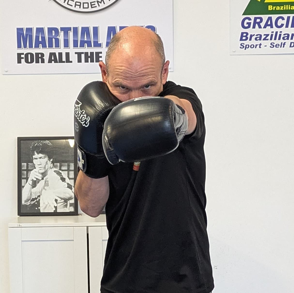 John McKean demonstrating boxing at the academy